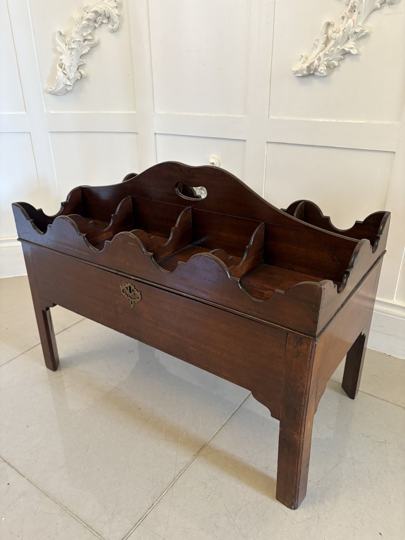 Unusual Antique George III Quality Mahogany Free Standing Coaster/Bottle Stand - Image 11